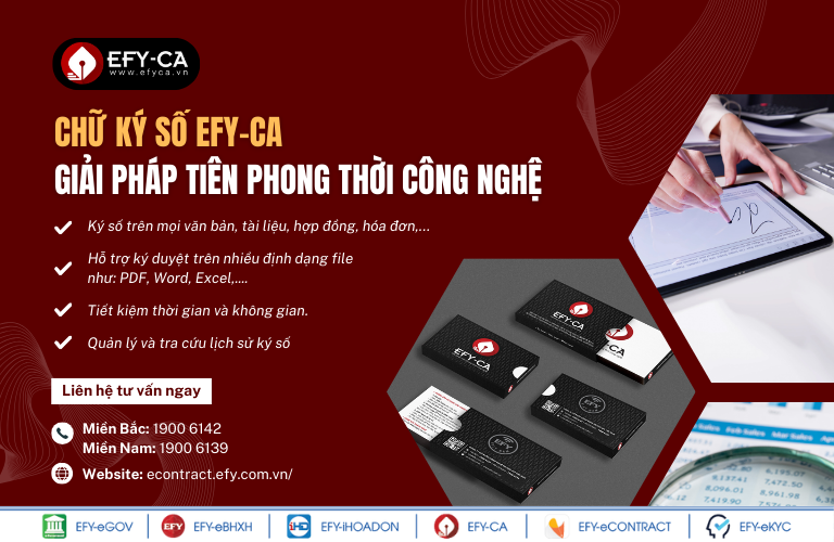 Chữ ký số cá nhân EFY-CA Giải pháp tiên phong thời công nghệ