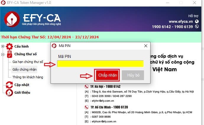 Hướng dẫn cách tải giấy chứng nhận chữ ký số EFY-CA
