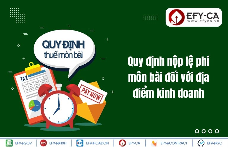 Quy định nộp lệ phí môn bài đối với địa điểm kinh doanh