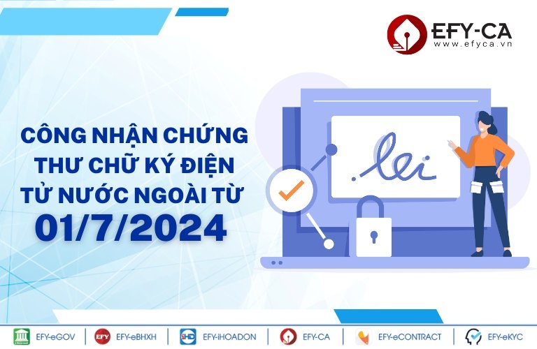 Công nhận chứng thư chữ ký điện tử nước ngoài từ 01/7/2024