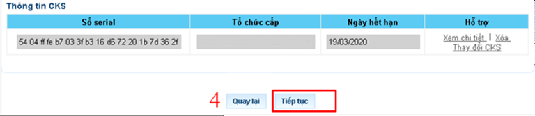 Chứng thư số chưa được đăng ký với cơ quan Thuế