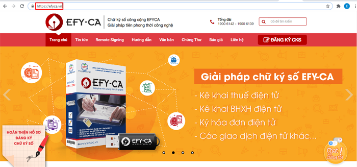 Cách kiểm tra thời hạn chữ ký số efy-ca