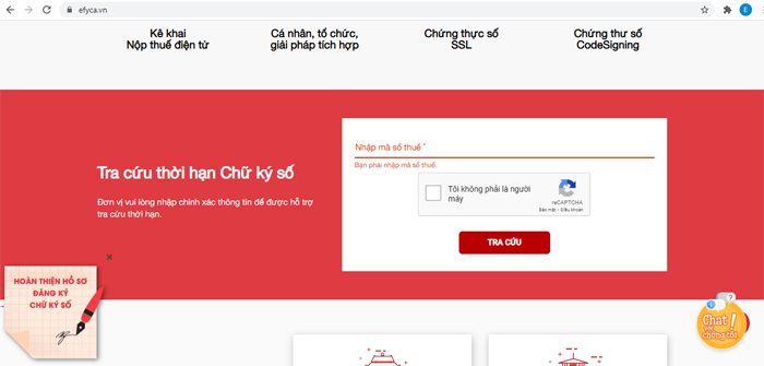 Cách kiểm tra thời hạn chữ ký số efy-ca
